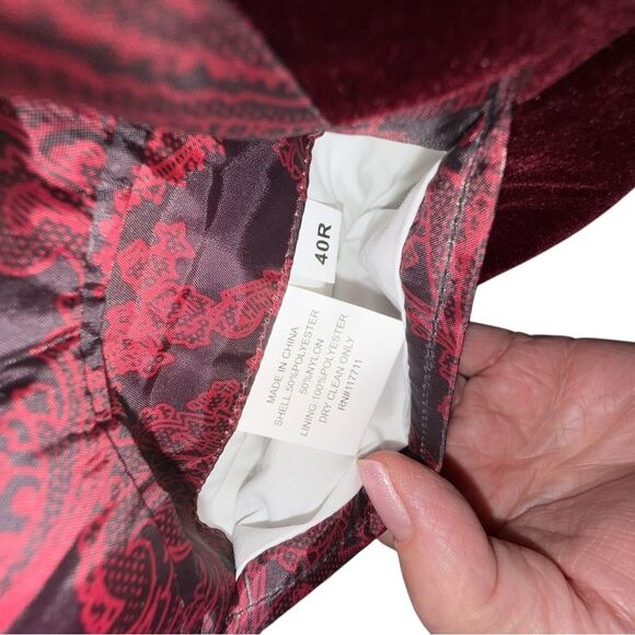 Alan Flusser Burgundy and Black trim Blazer EUC Men’s size 40 Regular Beautiful - Picture 8 of 10